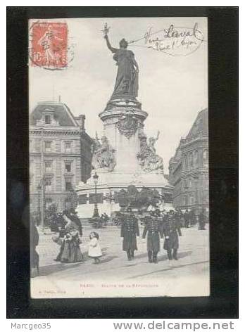 24316 Paris Statue De La République édit.taride Animée Policiers ?  Belle Carte - Paris (03)