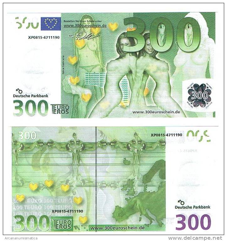 UNIÓN EUROPEA/EUROPEAN UNION  300,00€ SC/UNC Billete De Fantasia/Fantasy Banknote DL-2342 - Sonstige & Ohne Zuordnung