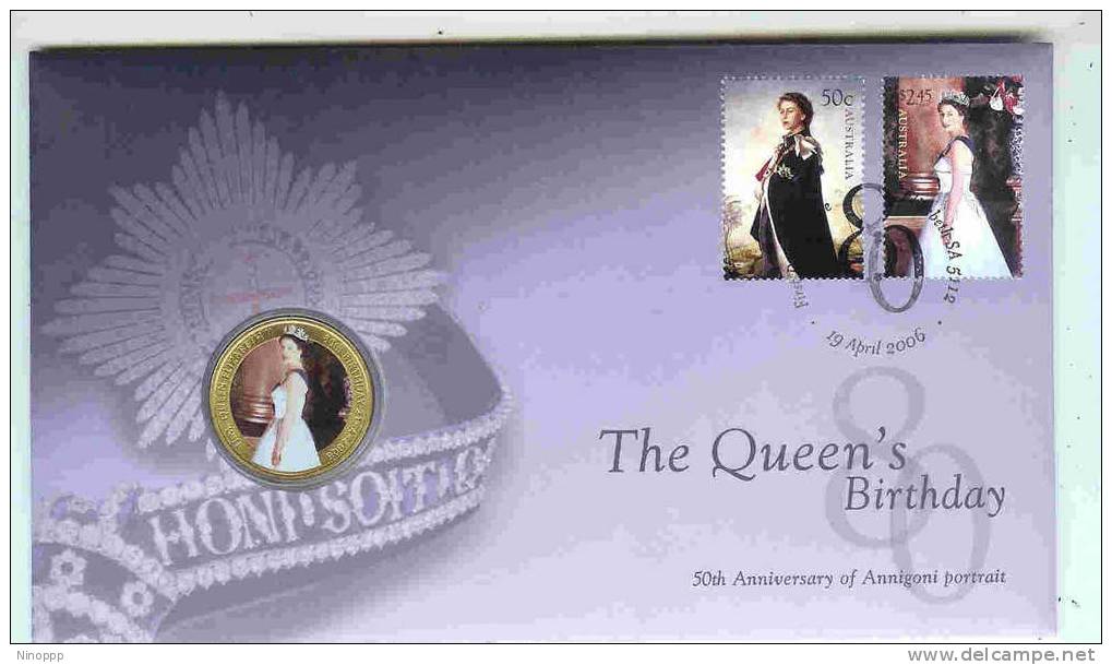 Australia-2006 The Queen's Birthday COIN  FDC - Cartas & Documentos