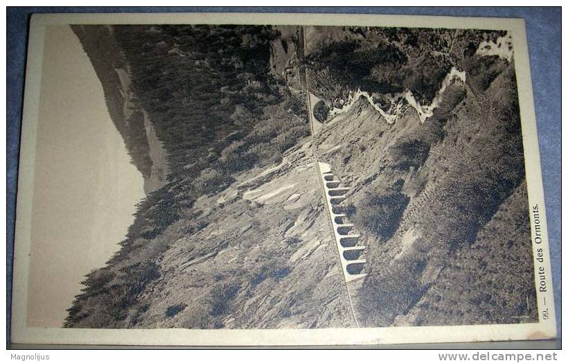 Switzerland,Ormonts,Road, Railway,Tracks,vintage  Postcard - Mon