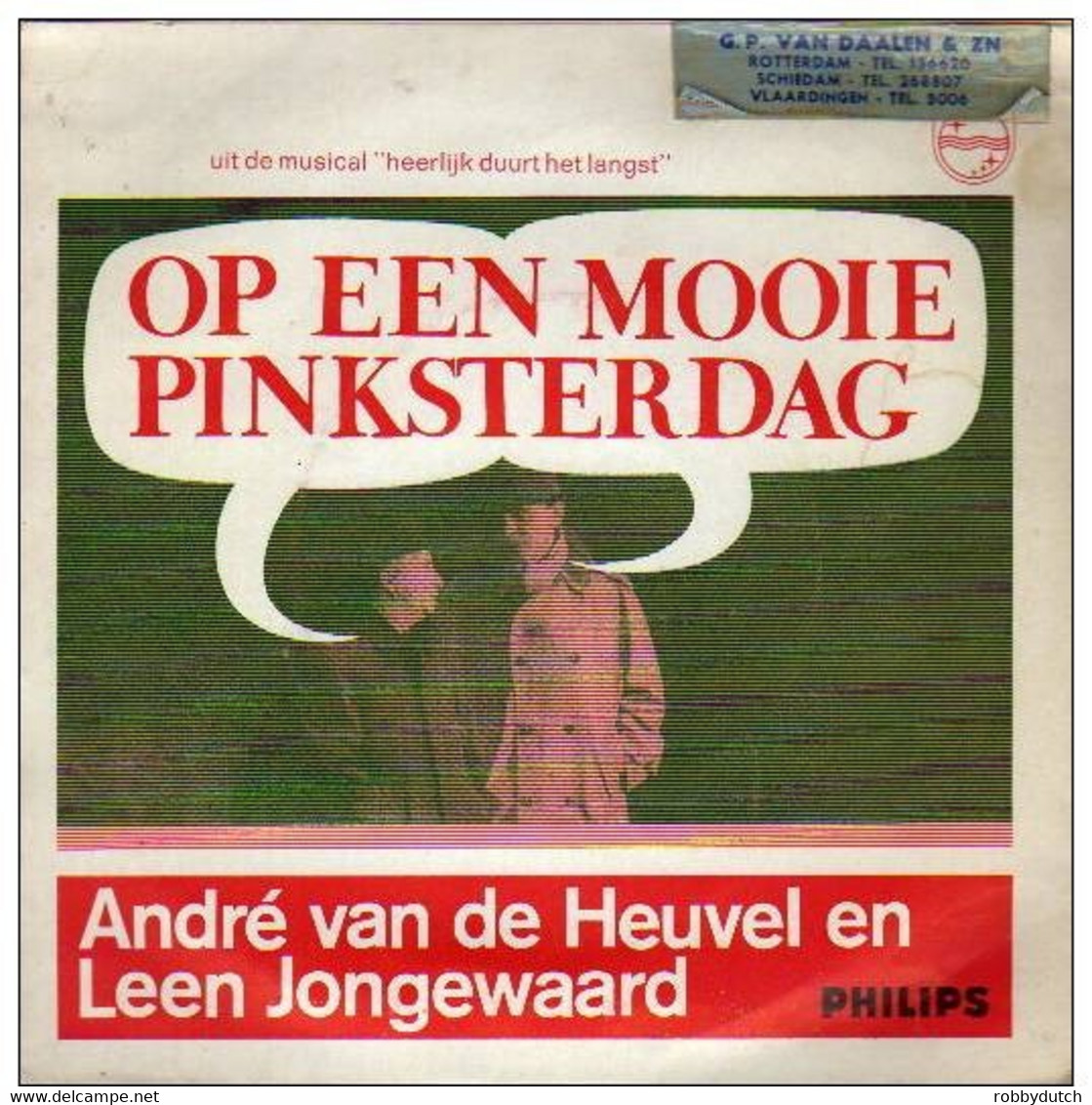 * 7" * ANDRÉ Vd HEUVEL & LEEN JONGEWAARD - OP EEN MOOIE PINKSTERDAG (1967 Mono) - Musicals