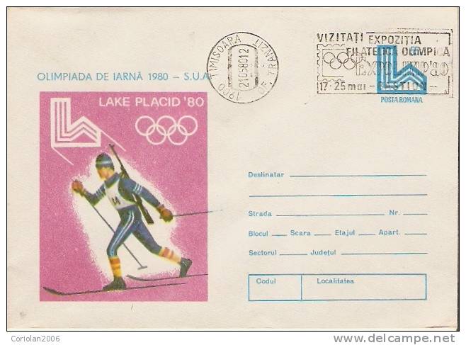 Romania / Postal Stationery With Special Cancellation - Winter 1980: Lake Placid