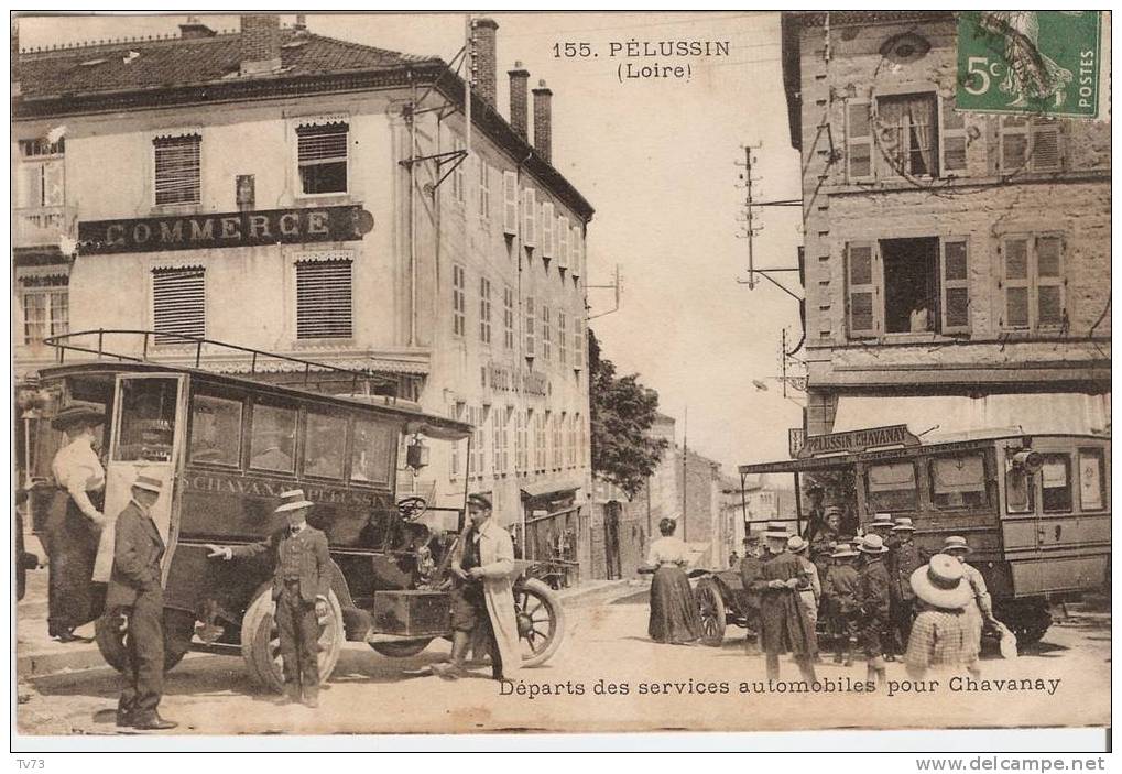 CpE0357 - PELUSSIN - Départs Des Services Automobiles Pour Chavanay - (42 - Loire) - Pelussin