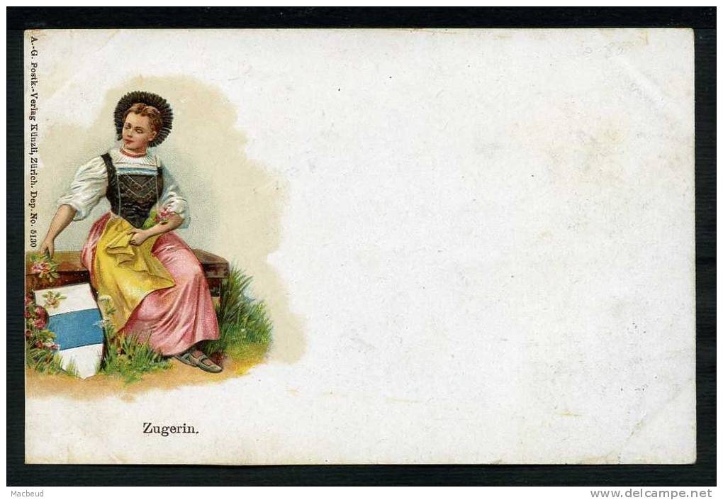 SUISSE - ZG Zoug - Zugerin - BELLE LITHO - Edition Künzli - CARTE PRÉCURSEUR DE 1903 - Zug