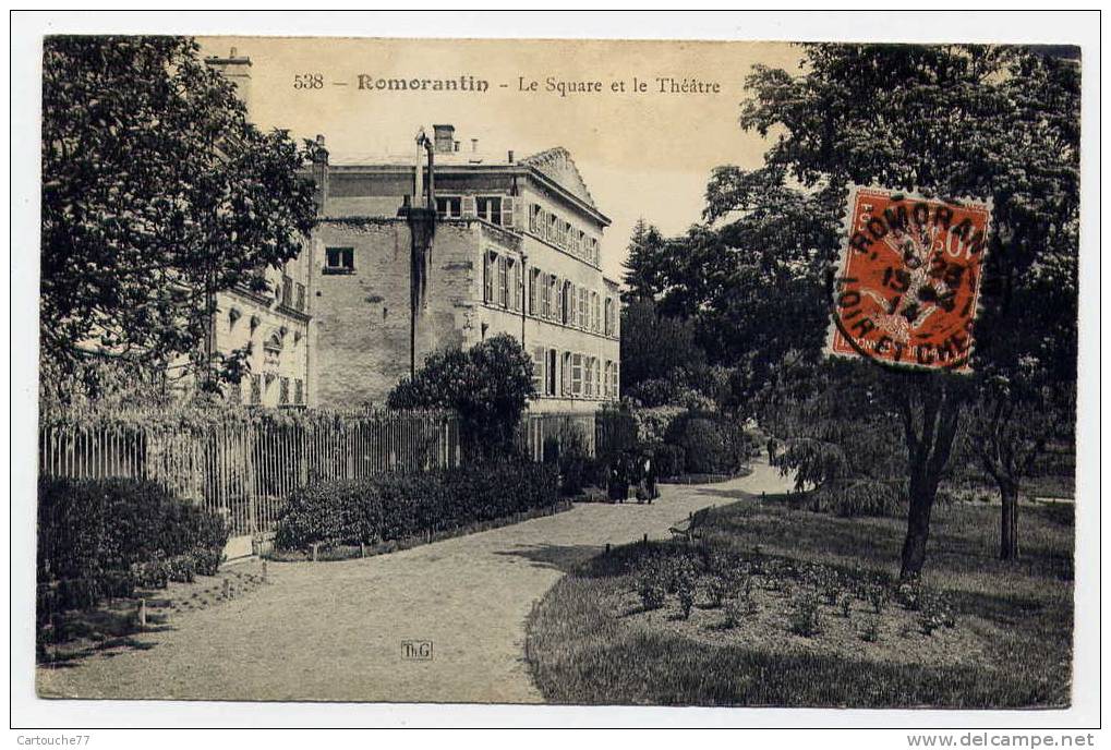 K10 - ROMORANTIN - Le Square Et Le Théâtre (1914) - Romorantin