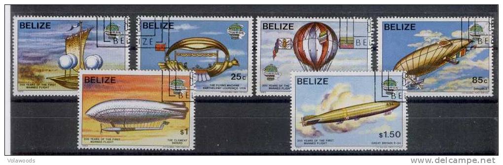 Belize - Serie Completa Usata: 2 Centenario Del Primo Volo Con Equipaggio A Bordo - Andere (Lucht)