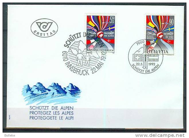 Suisse  -  FDC  émission Commune Avec L'Autriche En 1992 - Covers & Documents