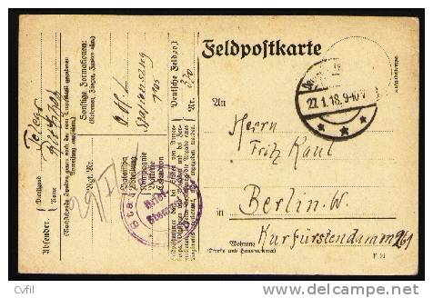 GERMANY REICH 1918 - FELDPOST Card Of The World War II To Berlin - Otros & Sin Clasificación