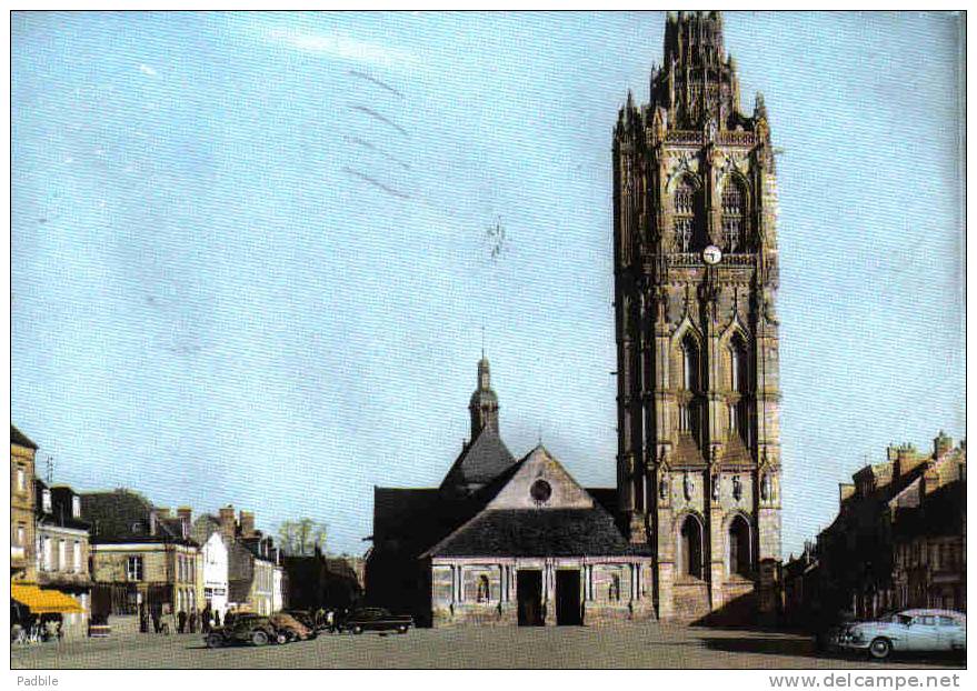 Carte Postale 27.  Verneuil-sur-Avre La Place De L'église Trés  Beau Plan - Verneuil-sur-Avre