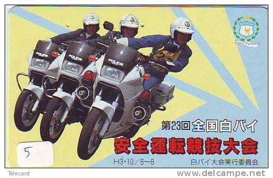 TELEFONKARTE Télécarte Polizei (5)  Police - Motorrad - Police Motorcycle - Phonecard Japan Telefonkarte Japon - Police
