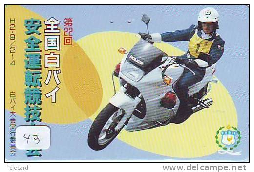 TELEFONKARTE Télécarte Polizei (43)  Police - Motorrad - Police Motorcycle - Phonecard Japan Telefonkarte Japon - Polizia