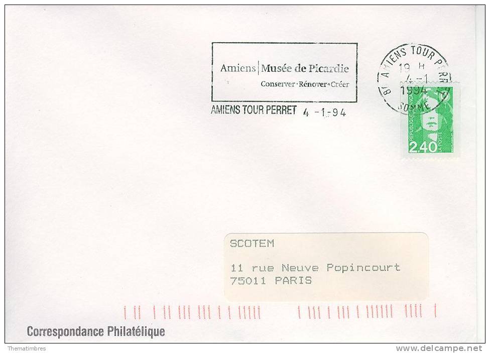 SC2921 Musee De Picardie Conserver Renover Creer Flamme Amiens Tour Perret 1994 - Museos