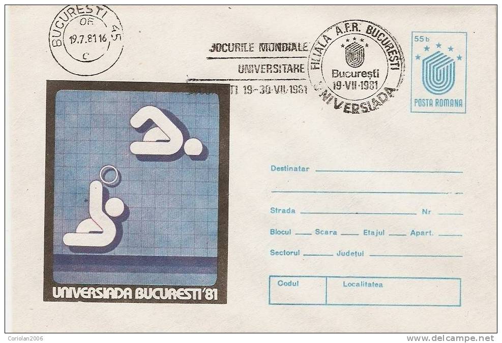 Romania /postal Stationery With Special Cancellation - Water Polo