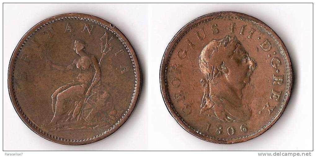 GRANDE - BRETAGNE  1  PENNY  1806   QUALITE  !  RARE ! - C. 1 Penny