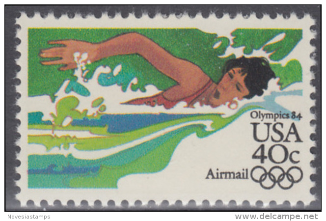 !a! USA Sc# C107 MNH SINGLE - Summer Olympics: Womens Swimming - 3b. 1961-... Neufs