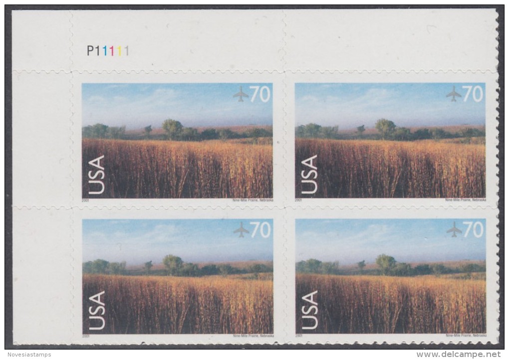 !a! USA Sc# C136 MNH PLATEBLOCK (UL/P11111) - Nine-Mile Prairie, Nebraska - 3b. 1961-... Neufs