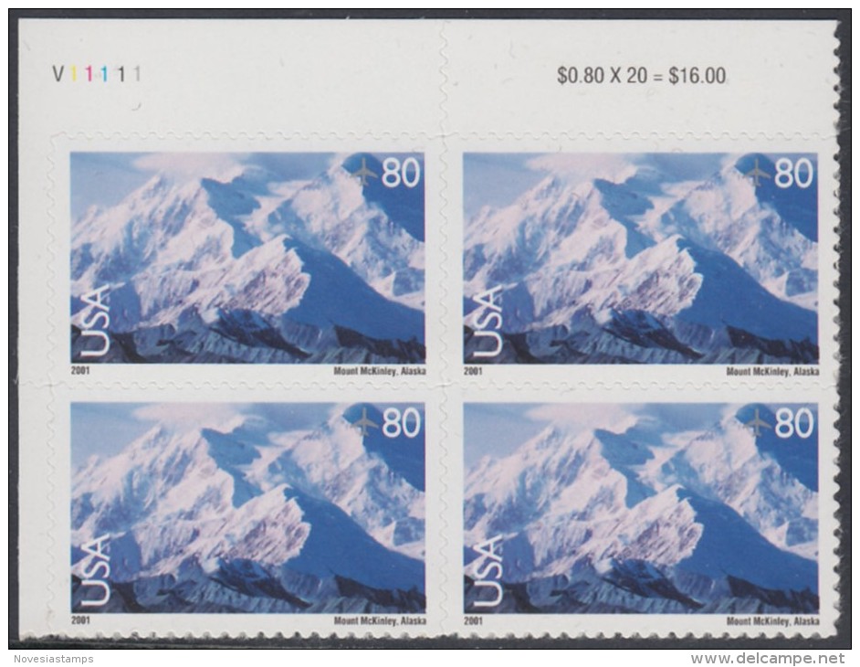 !a! USA Sc# C137 MNH PLATEBLOCK (UL/V11111/a) - Mt. McKinley - 3b. 1961-... Ungebraucht