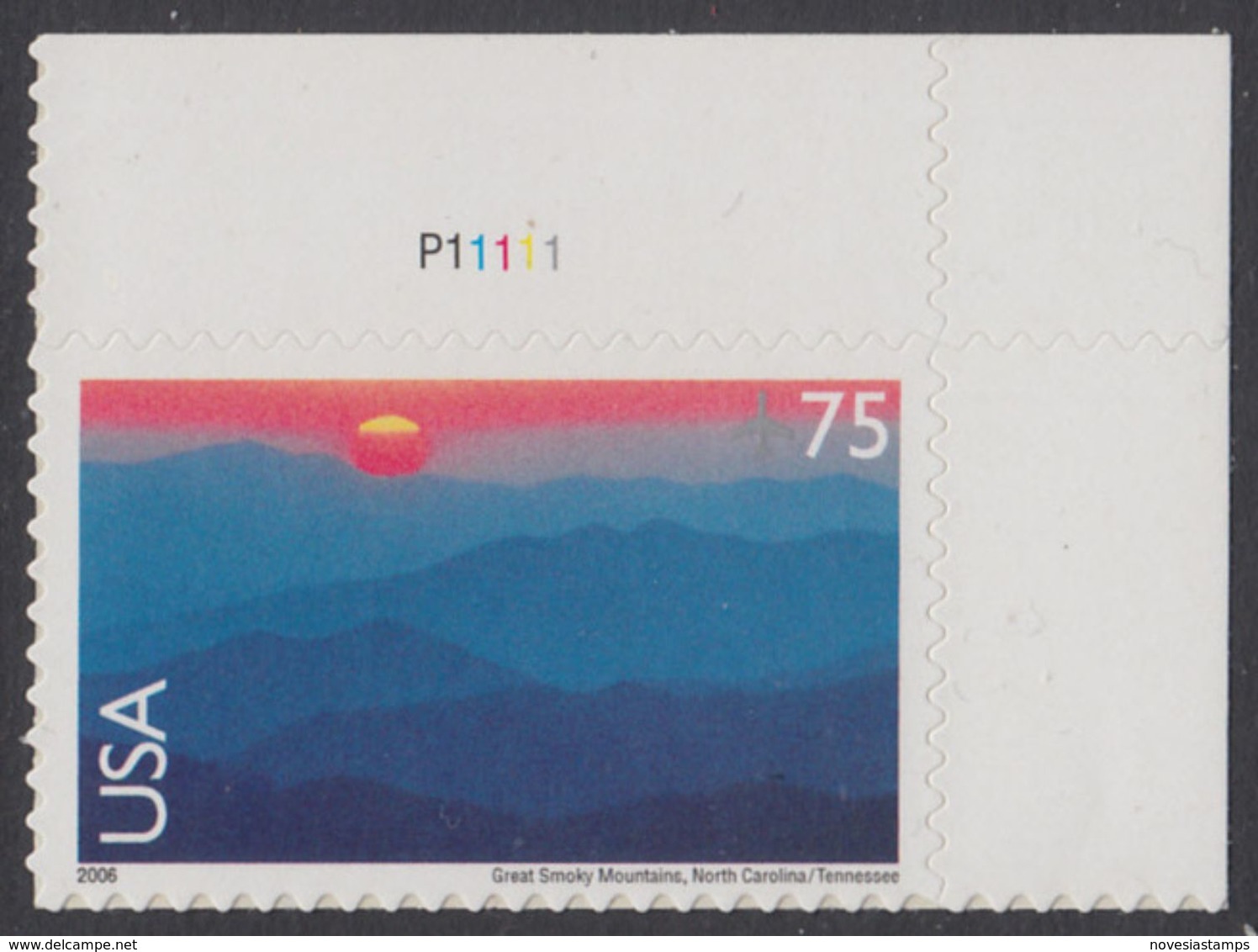 !a! USA Sc# C140 MNH SINGLE From Upper Right Corner W/ Plate-# (UR/P11111) - Great Smokey Mountains - 3b. 1961-... Neufs