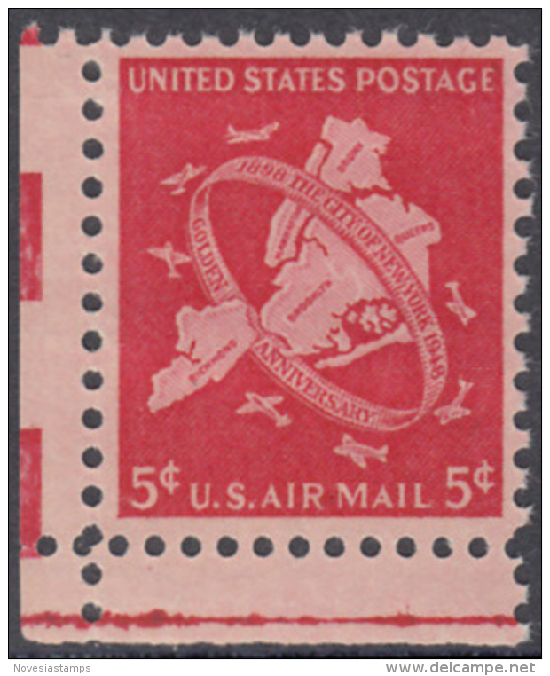 !a! USA Sc# C038 MNH SINGLE From Lower Left Corner - New York City - 2b. 1941-1960 Nuevos