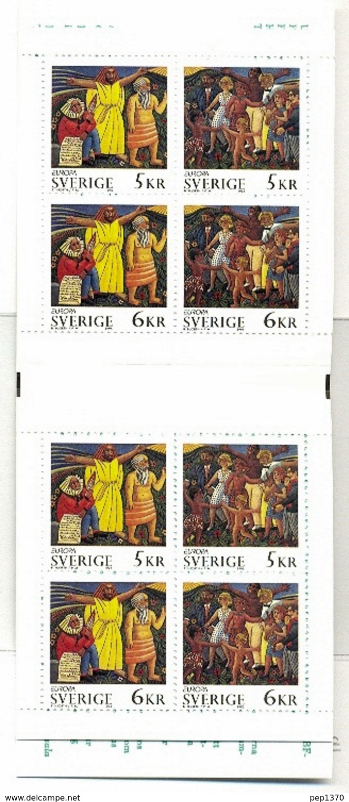 SUECIA 1995 EUROPE CEPT CARNET CON 2 MINI HOJAS DE 4 SELLOS CADA UNA - YVERT 1853-1856** - Ongebruikt