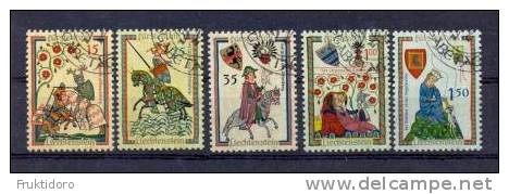 Liechtenstein Mi 406-410 Minnesänger I - Troubadors 1961 - Oblitérés