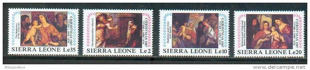 Sierra Leone 1987 - Noel, Peintures Du Titien / Christmas, Paintings By Titian - MNH - Religion