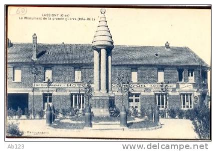 60 LASSIGNY Le Monument De La Grande Guerre, Devanture Hotel Dufourneaux - Lassigny