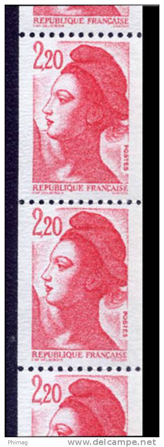 2 ROULETTES LIBERTE 1,80 F Vert (n° 86a) & 2,20 F Rouge (n° 87a) 3 Chiffres Au Verso - Coil Stamps