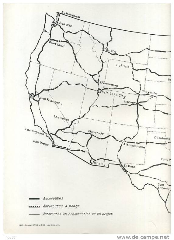 - LES AUTOROUTES AUX U.S.A. . CARTE  EDITEE EN 1965 - World