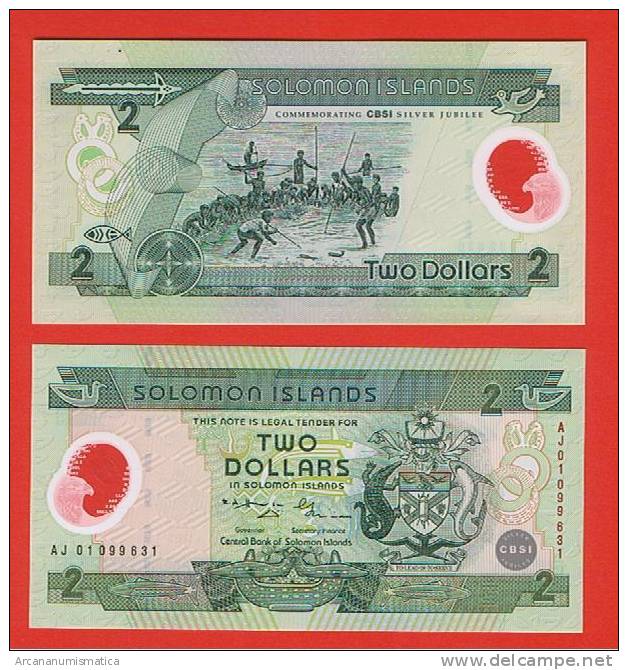 SALOMON  2 DOLARES  2001  KM#23  PLANCHA/UNC/SC  POLIMERO  DL-2818 - Solomon Islands