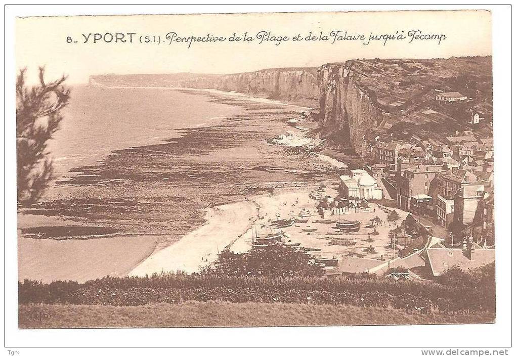 Yport Perspective De La Plage Et De La Falaise Jusqu'à Fécamp - Yport