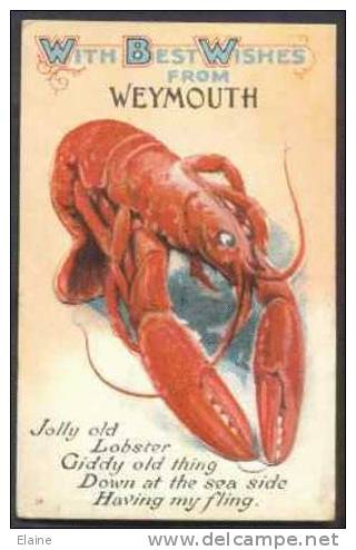 Big Lobster - Novelty Card With Views Of Weymouth U.K. - Fische Und Schaltiere