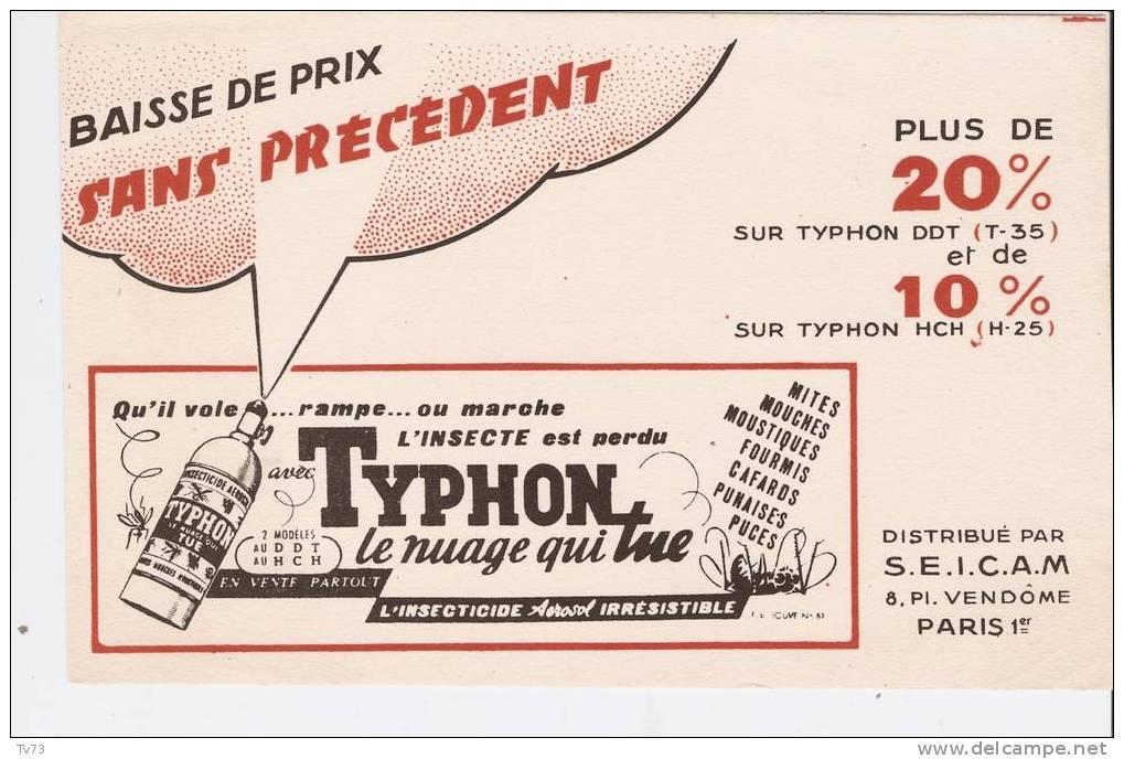 #Bv039 Buvard -  Insecticide TYPHON - Le Nuage Qui Tue - Waschen & Putzen