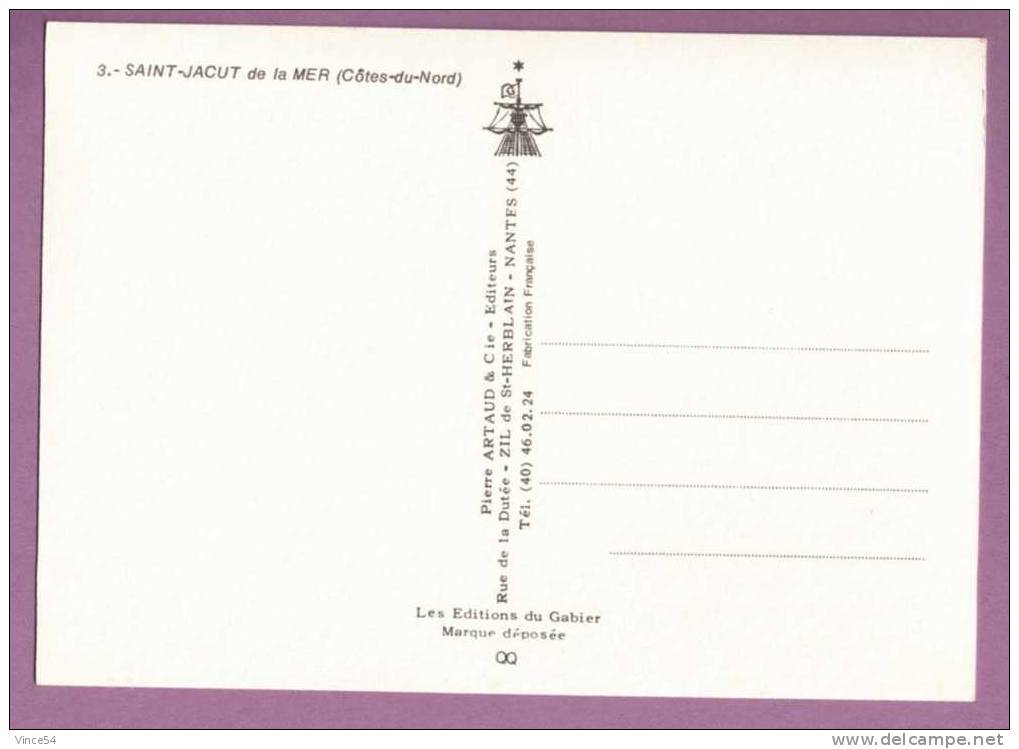 SAINT - JACUT De La Mer (Côtes Du Nord) -  Multivues  6 Vues  Ed. Artaud N° 3 Non Circulé 2 Scans - Saint-Jacut-de-la-Mer