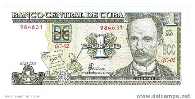 CUBA,1 PESO  2003  MBC/EBC 4,00    DL-3758 - Cuba
