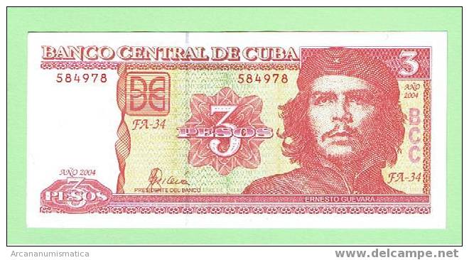 CUBA  3 PESOS  2004 PLANCHA/SC/UNC  CHE GUEVARA    DL-3777 - Cuba