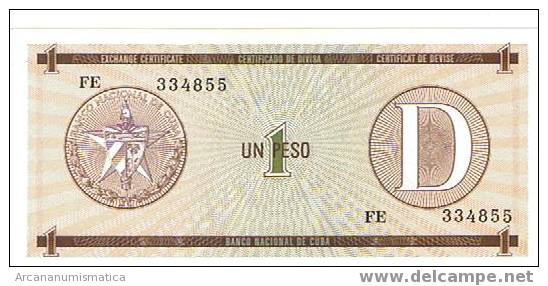 CUBA,1 PESO SERIES D(PRIMERA SALIDA)  KMFX27 SC/PLANCHA/UNC  DL-3824 - Cuba