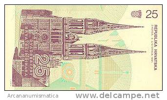 CROACIA  25  DINARES  8-10-1991   KM#19  PLANCHA/UNC     DL-4048 - Kroatien