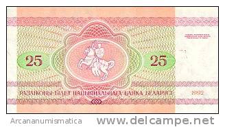 BIELORRUSIA/BELARUS  25 RUBLOS 1992  KM#6  PLANCHA/UNC   DL-4399 - Belarus