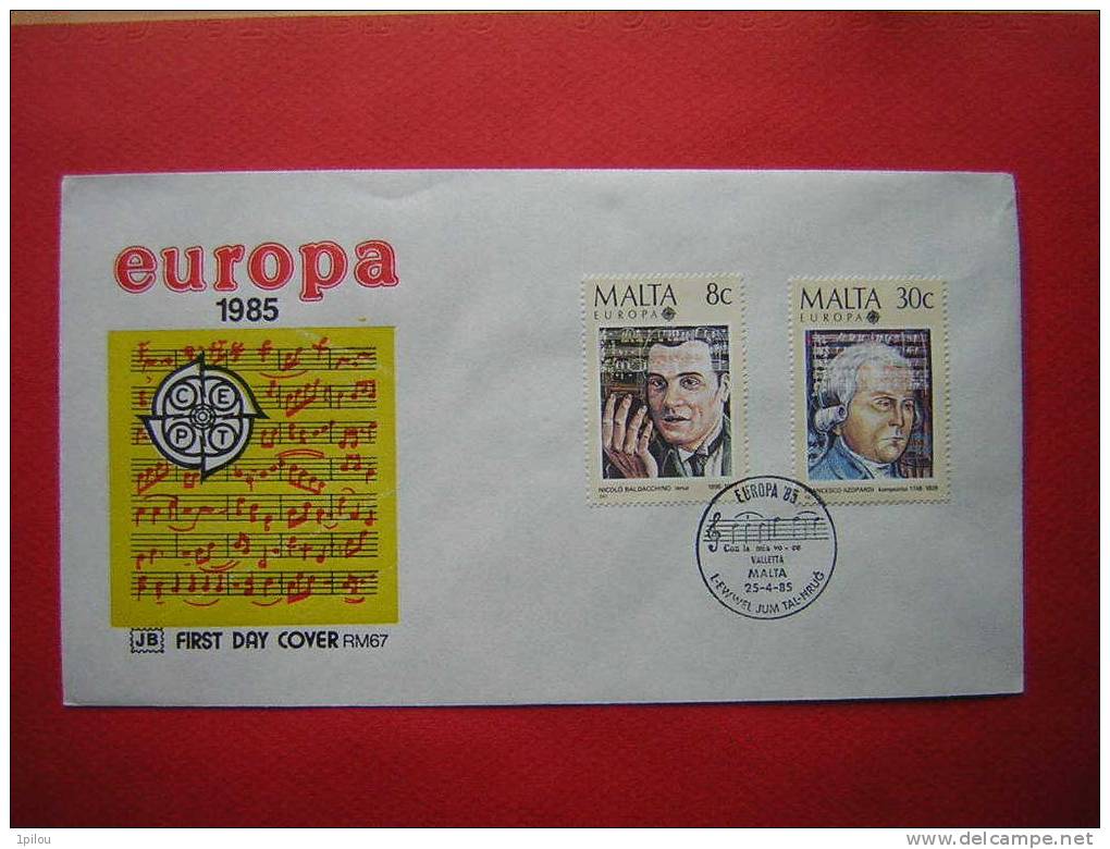 MALTE. EUROPA. ENVELOPPE 1er JOUR. CELEBRITES MUSICALES. - 1985