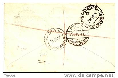 AUS227 / Kingsford Smith,  Luftpostsatz, FDC-Einschreiben, Camberwell Vic. -Berlin - Cartas & Documentos