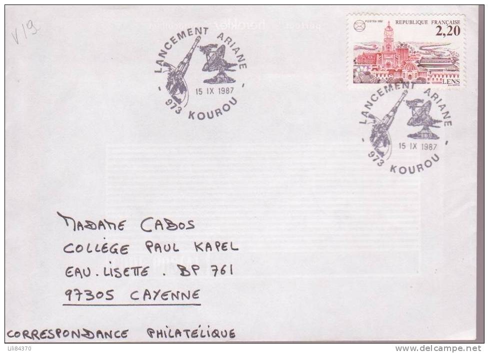 FDC  ARIANE Vol 19.  15 9 1987 - Europe