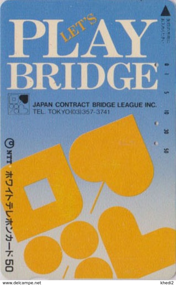 Rare Télécarte Japon / 110-011 - JEU BRIDGE - Japan Phonecard Playing Card - BRIDGE - Game Spiel Spielkarte - 02 - Games