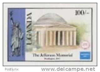 UGANDA 1986, Jefferson Memorial, Washington 100s, IMPERF. [ Ungezähnt,non Dentelé,no Dentado,non Dentellato ] - Unabhängigkeit USA