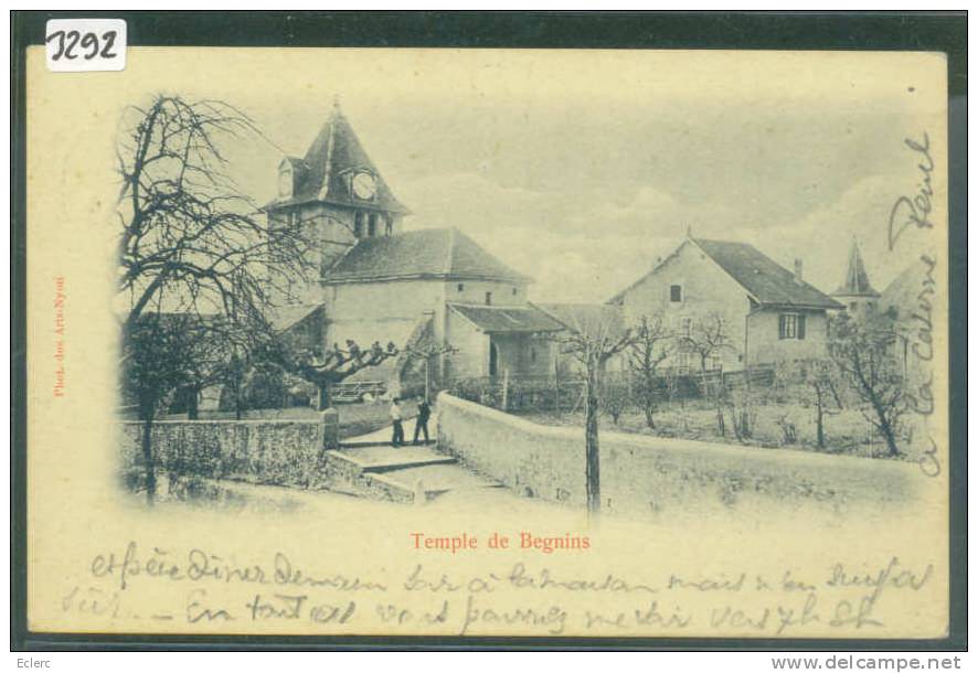 DISTRICT DE NYON ///  BEGNINS - LE TEMPLE - TB - Begnins