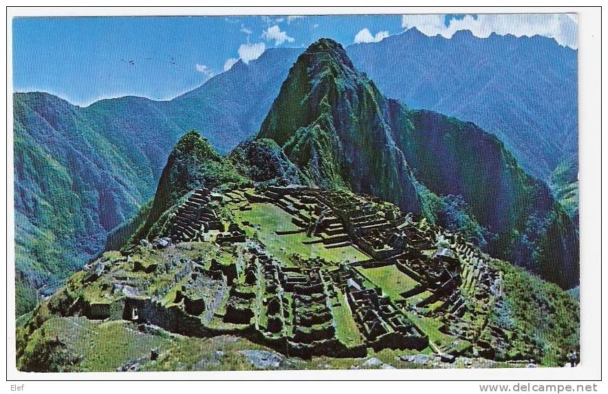 Carte Postale Du PEROU , Machupicchu, Avec Timbre UNICEF "Maternidad', 6.50 Soles Du 10 DIC 1971 ; B/TB - UNICEF