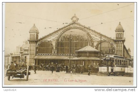 199 E/ CPA  LE HAVRE (76)  LA GARE DE DEPART - Station