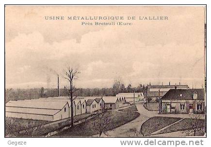 27 BRETEUIL Usine Métallurgique De L´ALLIER Près De Breteuil -datée 1916- Excellent état - Breteuil