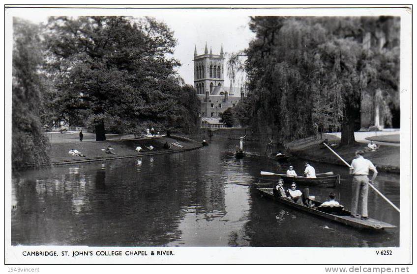 C 2725 - CAMBRIDGE - St. Jhons Collége Chapel & River - Belle CP - - Cambridge