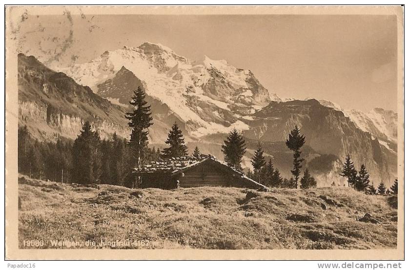 CH - BE - Wengen - Die Jungfrau (4167m) - (gelaufen / Circulée 1917) - Berghütte / Chalet - Wengen